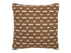 Cojín de Exterior en Poliéster Marrón/Blanco 45x45x12 cm