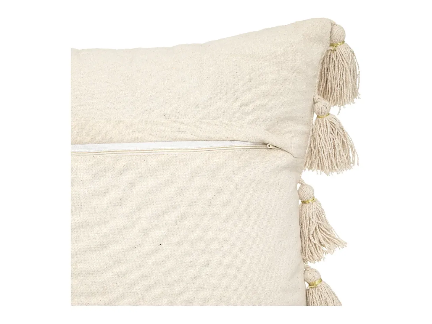 Cojín de poliéster beige 50x50x18cm