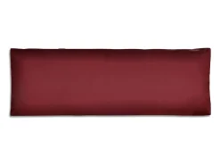Cojín de respaldo tapizado rojo vino tinto 120x40x10 cm