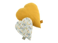 Cojín decorativo de algodón amarillo 30x30cm