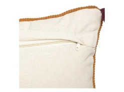 Cojín Decorativo "Namaste" 50x50cm Marfil con Pompones y Bordado