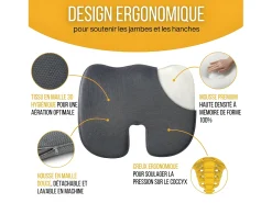 Cojín Ergonómico en Forma de U para el Cóccix - 45x35x7 - COJÍN GLÚTEO