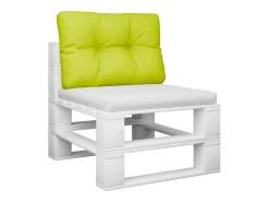 Cojín para palets de tela verde claro 50x40x12 cm