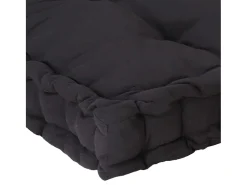 Cojín para palés algodón negro 120x40x7 cm