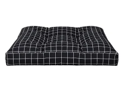 Cojín para palés tela a cuadros negro 80x80x12 cm ES991419