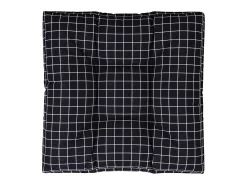 Cojín para palés tela a cuadros negro 80x80x12 cm ES991419
