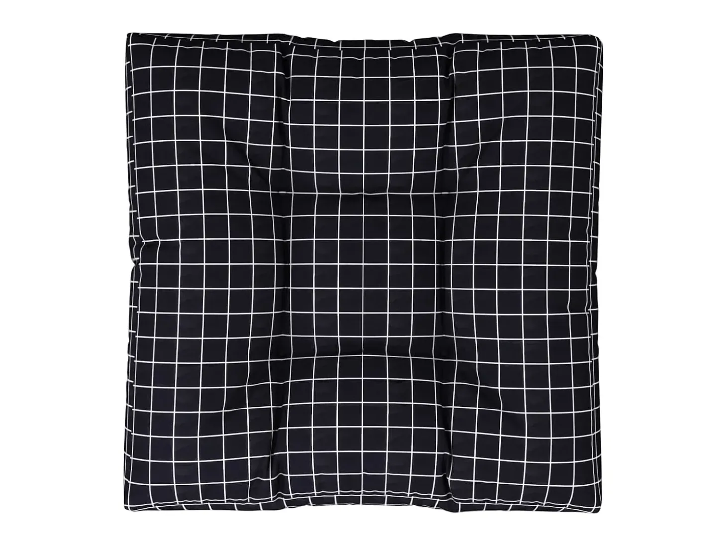 Cojín para palés tela a cuadros negro 80x80x12 cm ES991419