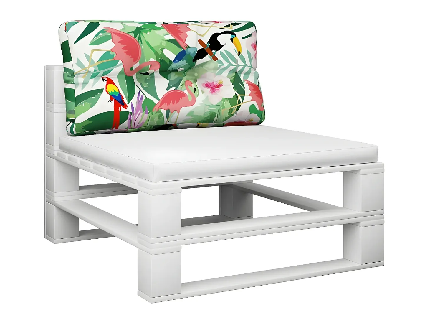 Cojín para palés tela multicolor 80x40x12 cm ES841434