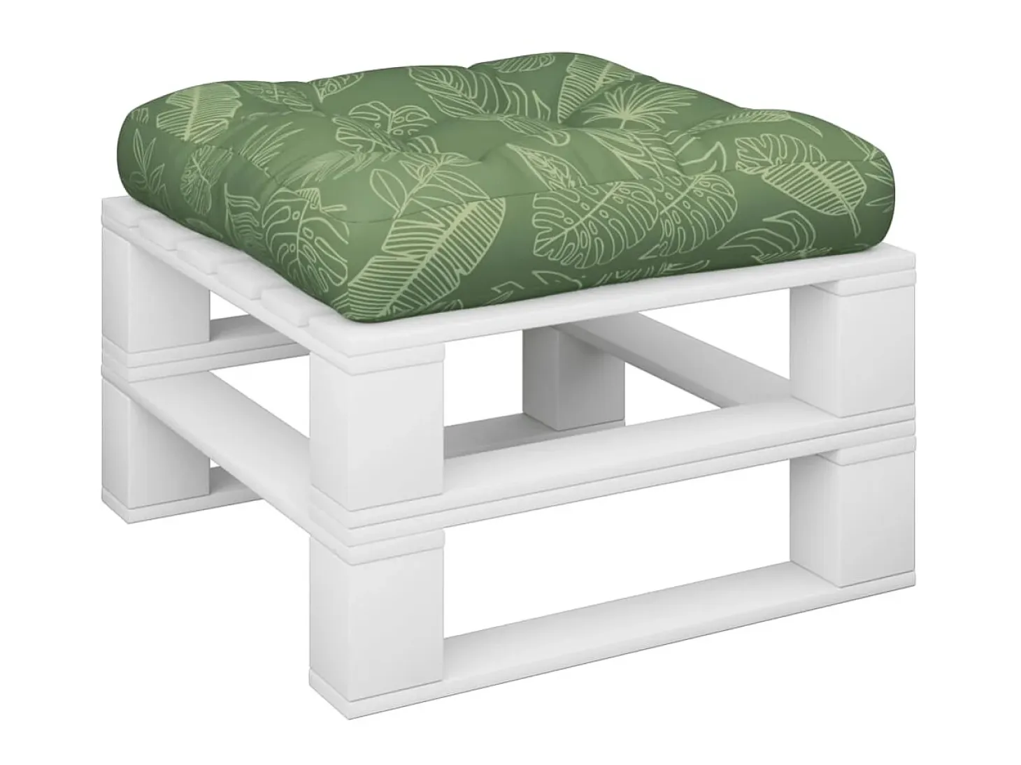Cojín para palés tela Oxford estampado de hojas 58x58x10 cm ES758753