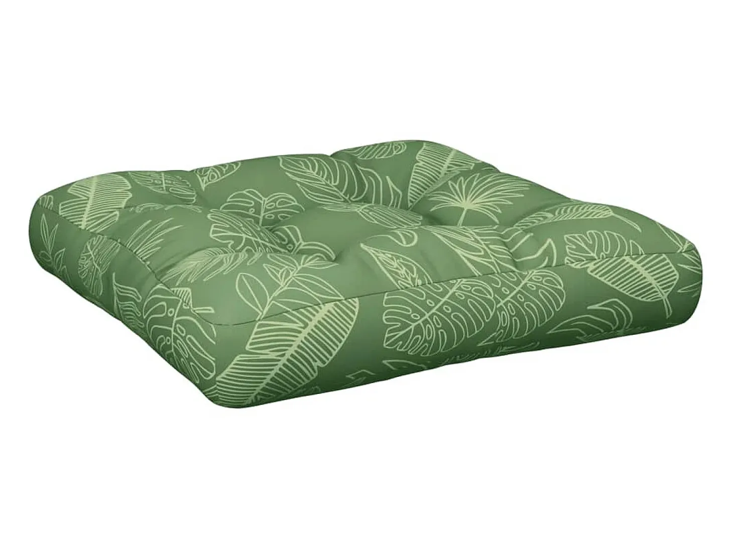 Cojín para palés tela Oxford estampado de hojas 58x58x10 cm ES758753