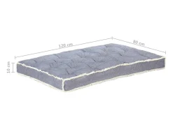 Cojín para sofá de palets azul 120x80x10 cm