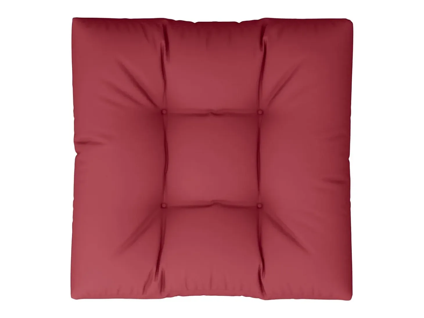 Cojín para sofá de palets de tela rojo tinto 80x80x12 cm