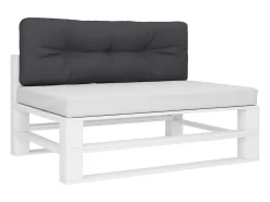 Cojín para sofá de palets de tela gris antracita 120x40x12 cm