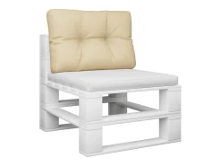 Cojín para sofá de palets de tela beige 50x40x12 cm