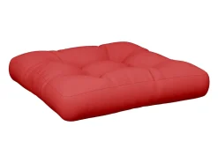 Cojín para sofá de palets de tela rojo 50x50x12 cm
