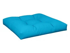 Cojín para sofá de palets de tela azul 80x80x12 cm