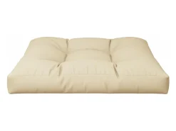 Cojín para sofá de palets de tela beige 80x80x12 cm