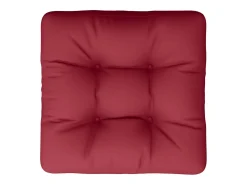 Cojín para sofá de palets de tela rojo tinto 60x60x12 cm