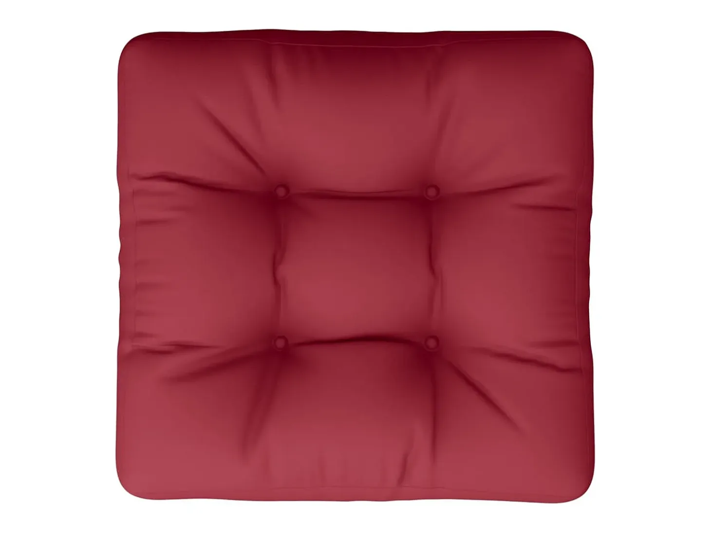 Cojín para sofá de palets de tela rojo tinto 60x60x12 cm