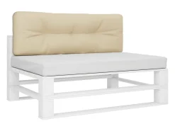 Cojín para sofá de palets de tela beige 120x40x12 cm