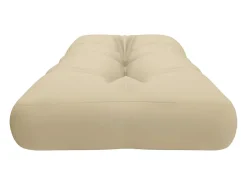 Cojín para sofá de palets de tela beige 120x40x12 cm