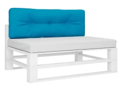 Cojín para sofá de palets de tela azul claro 120x40x12 cm ES374855