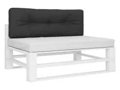 Cojín para sofá de palets de tela negro 120x40x12 cm ES714555