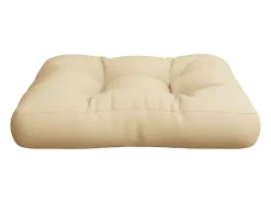 Cojín para sofá de palets de tela beige 60x60x12 cm