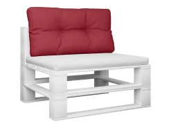 Cojín para sofá de palets de tela rojo tinto 80x40x12 cm