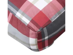 Cojín para sofá de palets de tela a cuadros rojos