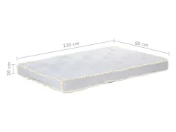 Cojín para sofá de palets gris 120x80x10 cm