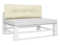 Cojín para sofá de palets tela crema 120x40x12 cm