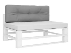 Cojín para sofá de palets tela gris 120x40x12 cm