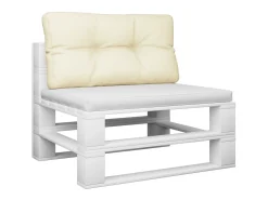 Cojín para sofá de palets tela crema 70x40x12 cm