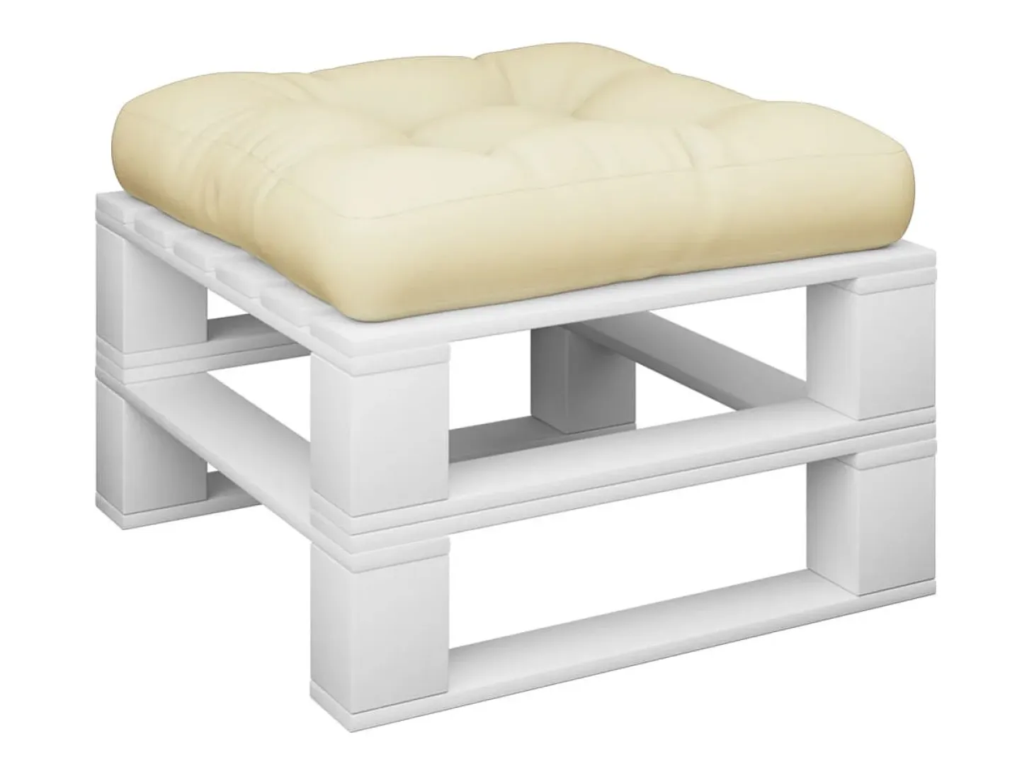 Cojín para sofá de palets tela crema 58x58x10 cm
