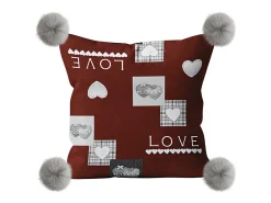 Cojín polar de microfibra 45x45 cm LOVE rojo, por Soleil d'ocre