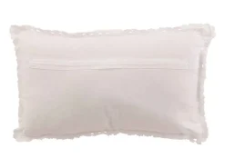 Cojín rectangular con encaje de algodón blanco 51x30cm