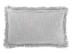 Cojín rectangular con flecos de algodón azul de 60x40cm