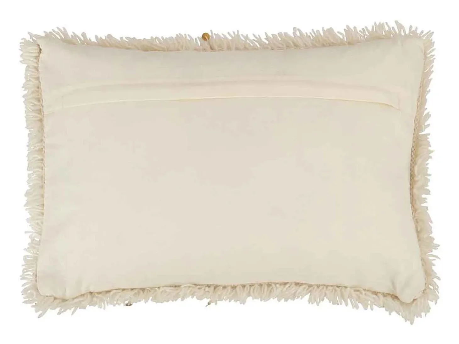 Cojín rectangular de algodón blanco y dorado, 60 x 40 cm