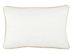 Cojín rectangular de tela blanca 30 x 45 x 3,5 cm