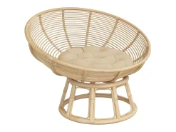 Cojín redondo tela Oxford beige Ø 60x11 cm ES580902
