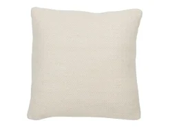 Cojín tejido en lana beige 45x45x12 cm