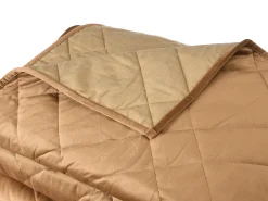 Colcha de terciopelo acolchado - 225 x 220 cm - Camel - PRILIO
