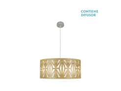 Colgante 3 Luces Modelo Katerina Niquel/madera Clara
