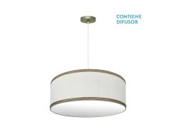 Colgante 3 Luces Modelo Soprano Cuero/beis Regulable