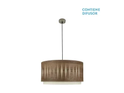 Colgante Alexandra Cuero/madera Oscura Regulable