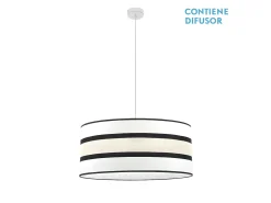 Colgante Con Pantalla Modelo Karla 3 Luces Blanco/beis