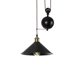 Colgante Con Polea Modelo Triguero 1 Luz Negro