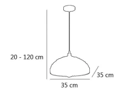Colgante de 35 cm modelo Cala acabado blanco 20/120 cm(alto)35 cm(ancho)35 cm(largo).