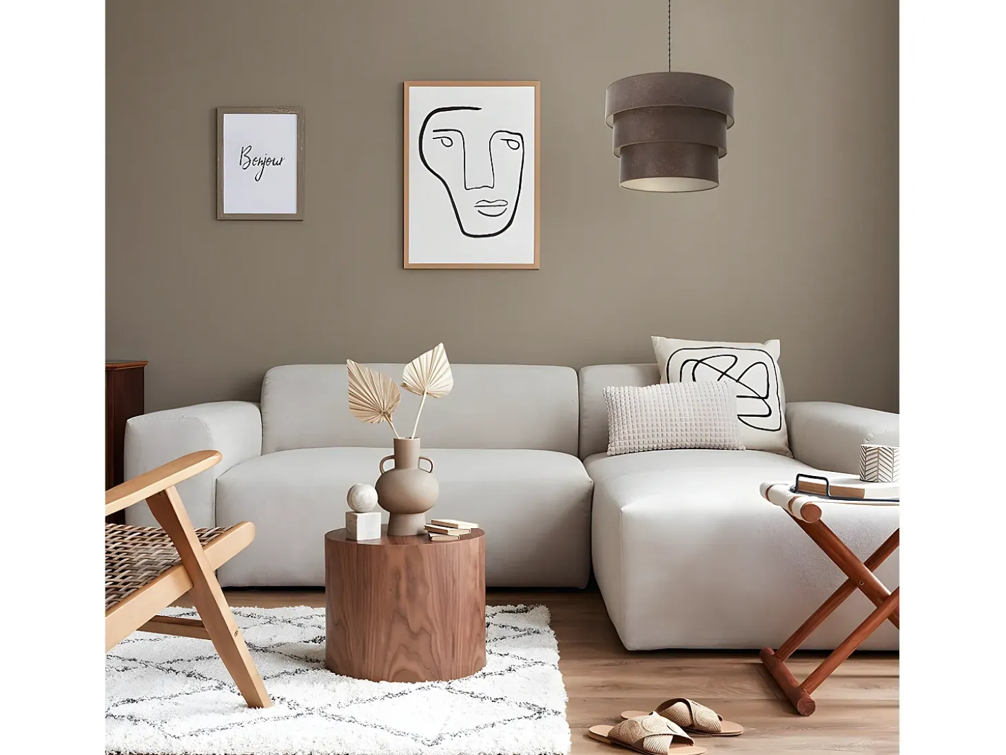 Colgante De 3 Luces Modelo Smile Marron/oxido